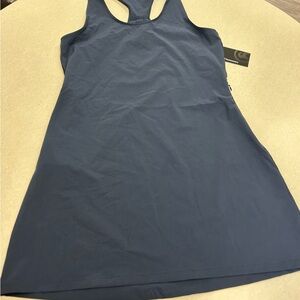 Navy Blue Racerback Tank Dress by Backcountry